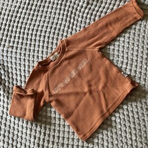Cozy Kids Waffle Knit Long Sleeve Tee - Rust